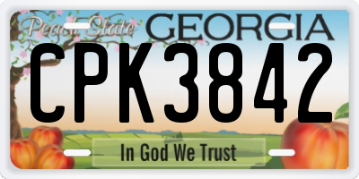 GA license plate CPK3842