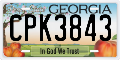 GA license plate CPK3843