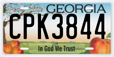 GA license plate CPK3844