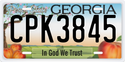 GA license plate CPK3845