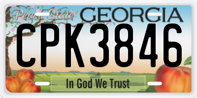 GA license plate CPK3846
