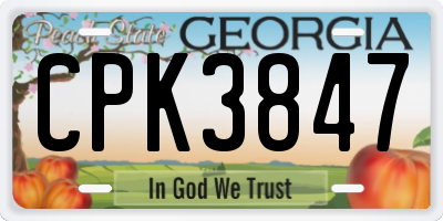 GA license plate CPK3847