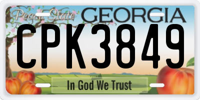 GA license plate CPK3849