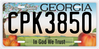 GA license plate CPK3850