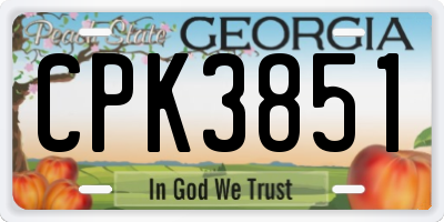 GA license plate CPK3851
