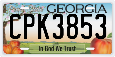 GA license plate CPK3853