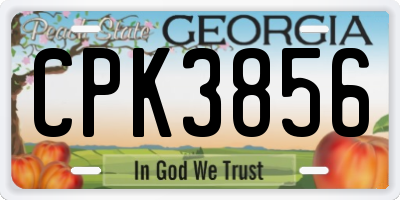 GA license plate CPK3856