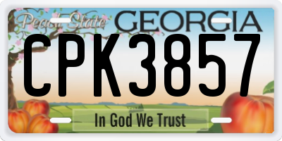 GA license plate CPK3857