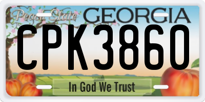 GA license plate CPK3860