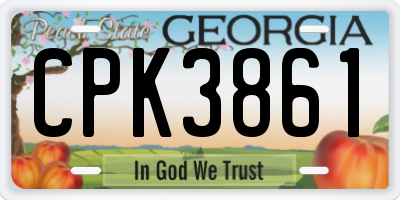 GA license plate CPK3861