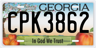 GA license plate CPK3862