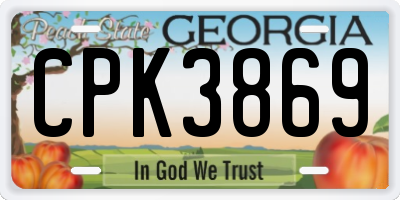 GA license plate CPK3869