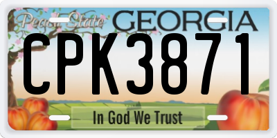 GA license plate CPK3871