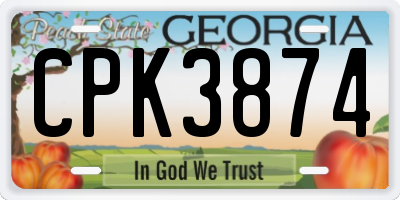 GA license plate CPK3874
