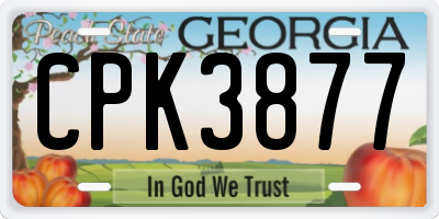 GA license plate CPK3877