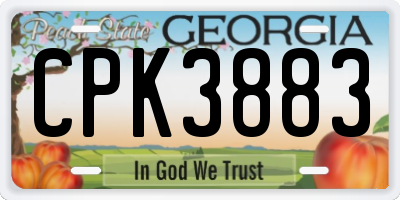 GA license plate CPK3883