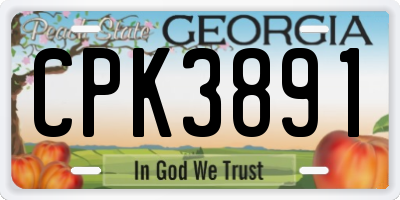 GA license plate CPK3891