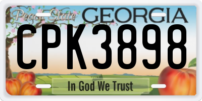 GA license plate CPK3898