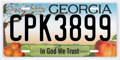 GA license plate CPK3899