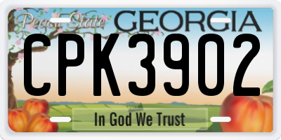 GA license plate CPK3902