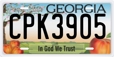 GA license plate CPK3905