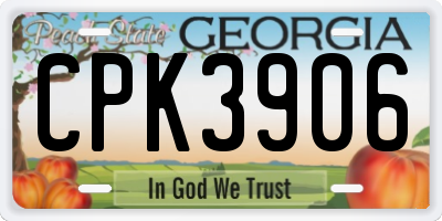 GA license plate CPK3906