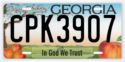 GA license plate CPK3907