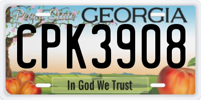 GA license plate CPK3908