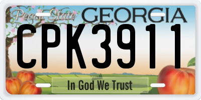 GA license plate CPK3911