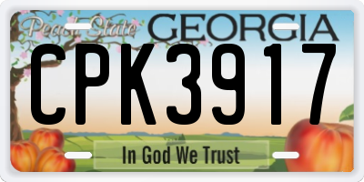 GA license plate CPK3917