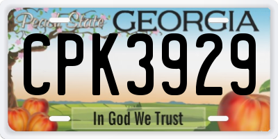 GA license plate CPK3929