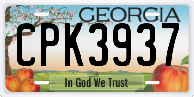 GA license plate CPK3937