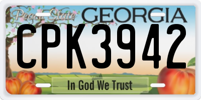 GA license plate CPK3942