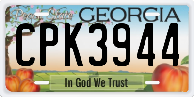 GA license plate CPK3944