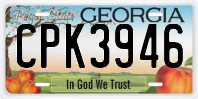 GA license plate CPK3946