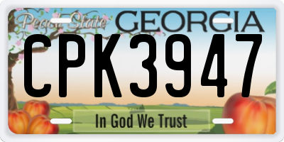 GA license plate CPK3947
