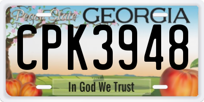 GA license plate CPK3948