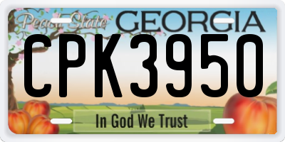 GA license plate CPK3950