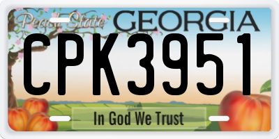 GA license plate CPK3951
