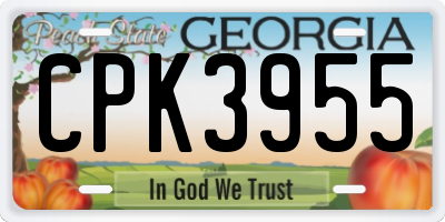 GA license plate CPK3955