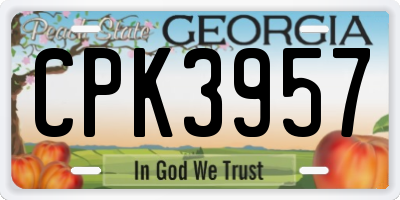 GA license plate CPK3957