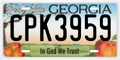GA license plate CPK3959
