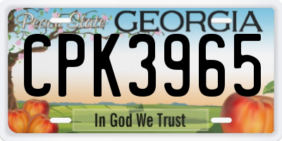 GA license plate CPK3965