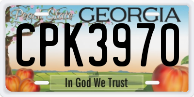 GA license plate CPK3970