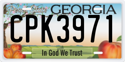 GA license plate CPK3971