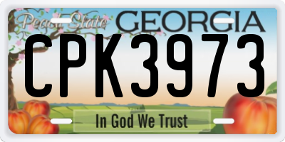 GA license plate CPK3973