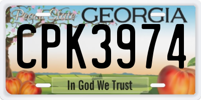 GA license plate CPK3974