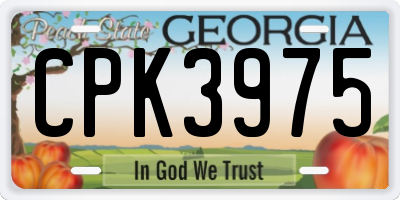 GA license plate CPK3975