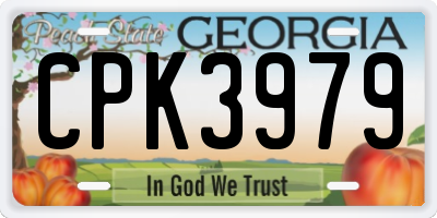 GA license plate CPK3979