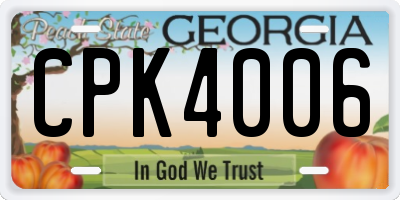 GA license plate CPK4006